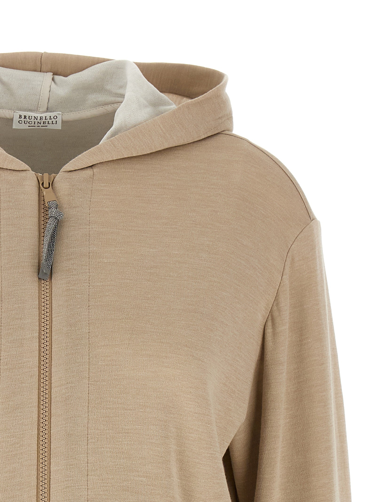 Brunello Cucinelli Brunello Cucinelli Precious Zipper Pull Hoodie