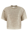 Brunello Cucinelli Brunello Cucinelli Dazzling Cascade Embroidery T-shirt