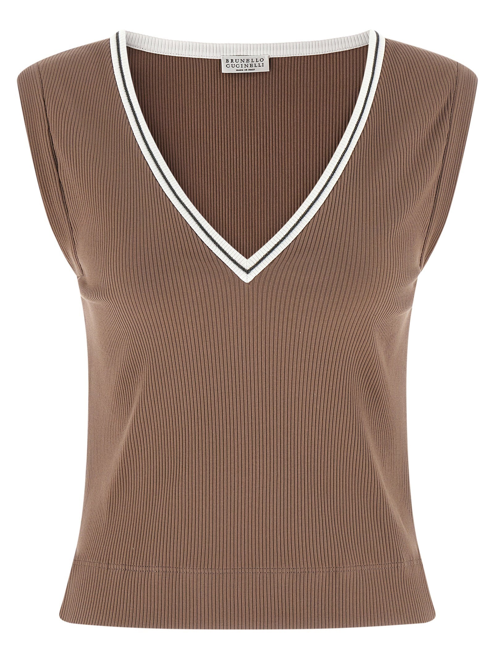 Brunello Cucinelli Brunello Cucinelli Shiny Trim Tank Top