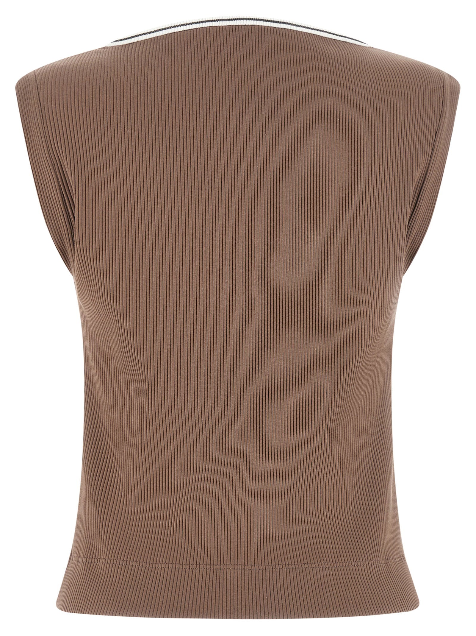 Brunello Cucinelli Brunello Cucinelli Shiny Trim Tank Top
