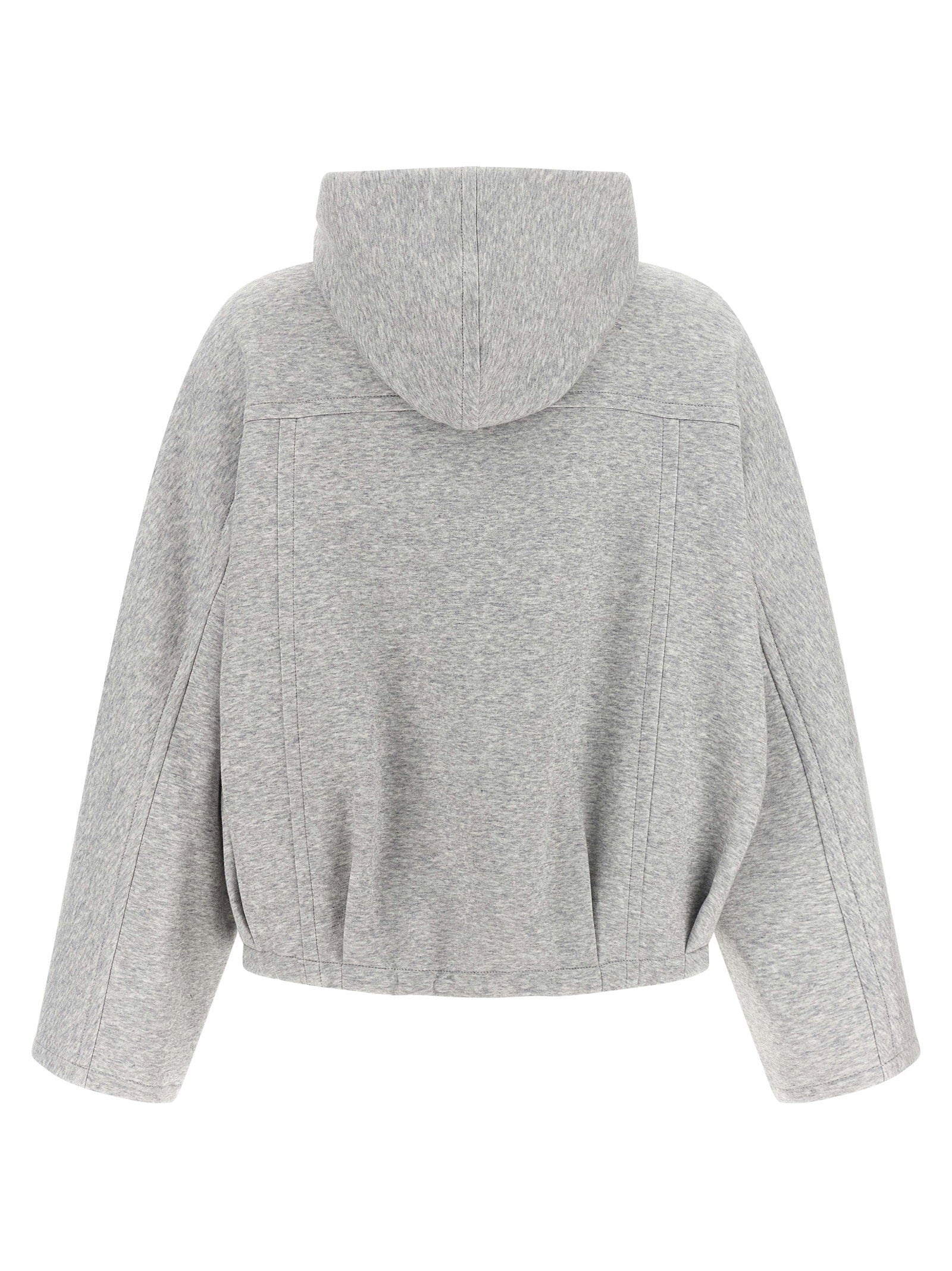 Brunello Cucinelli Brunello Cucinelli Shiny Zipper Pull Cropped Hoodie