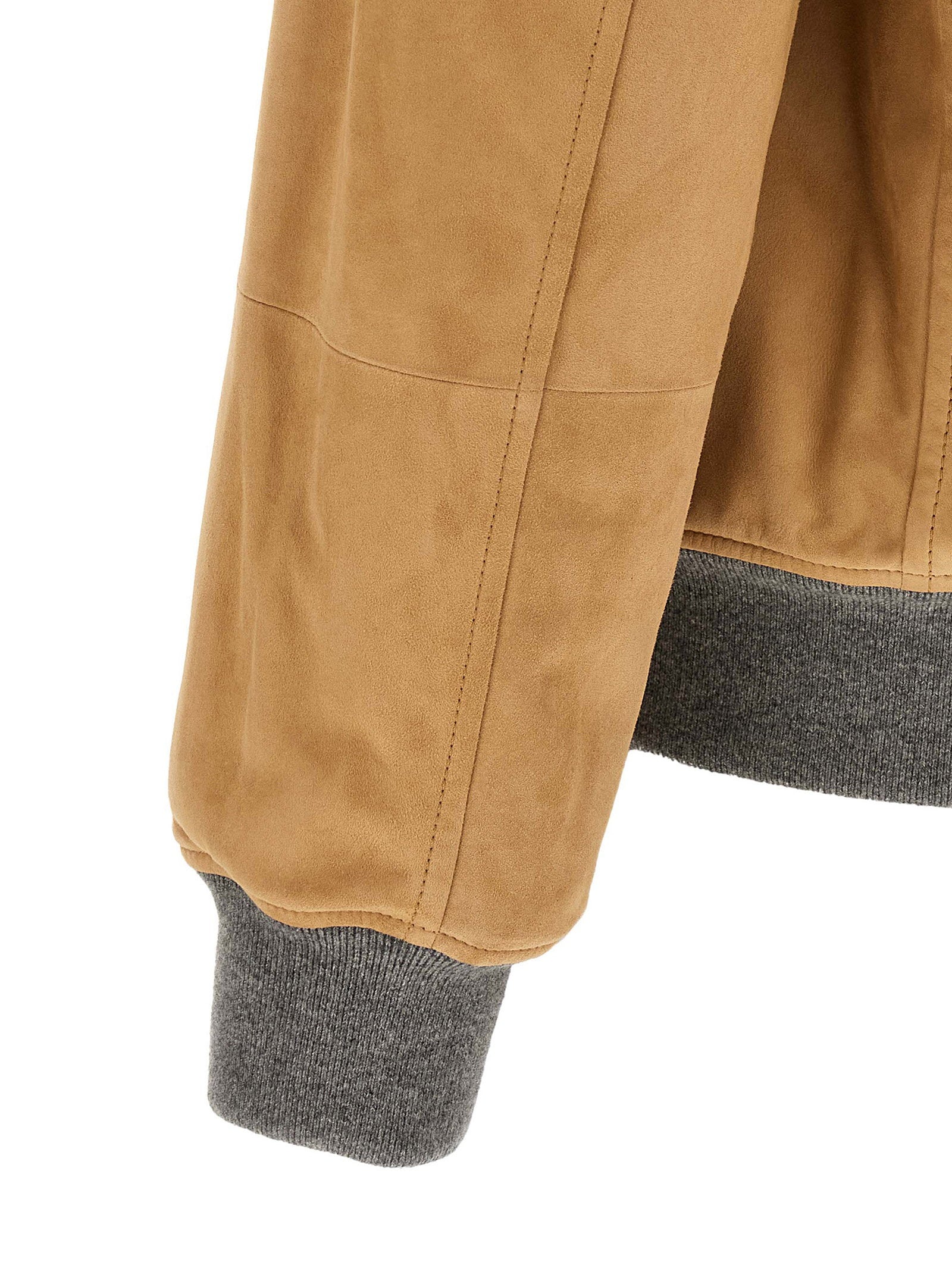 Brunello Cucinelli Brunello Cucinelli Padded Suede Bomber Jacket