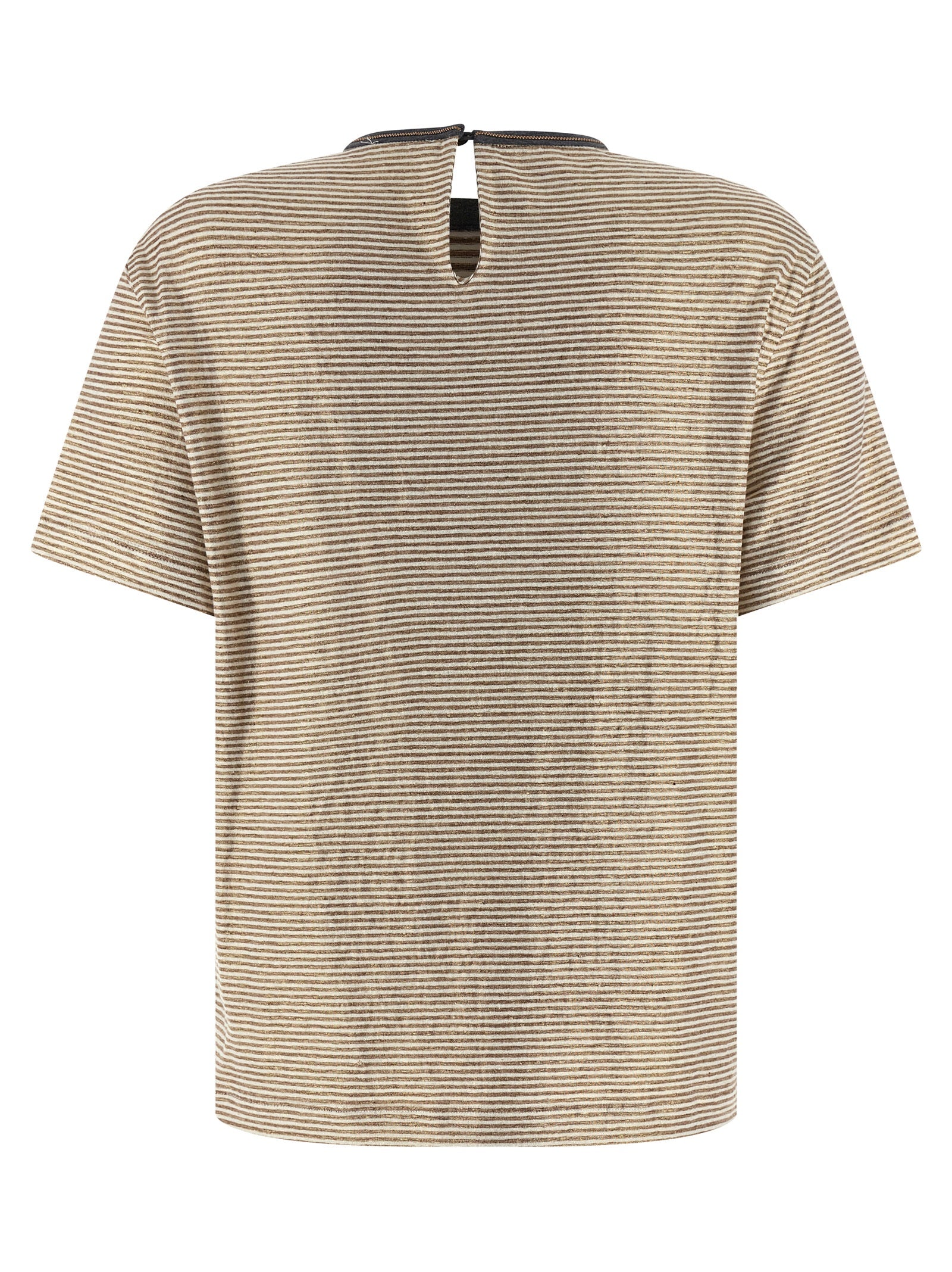 Brunello Cucinelli Brunello Cucinelli Shiny Collar Detail T-shirt