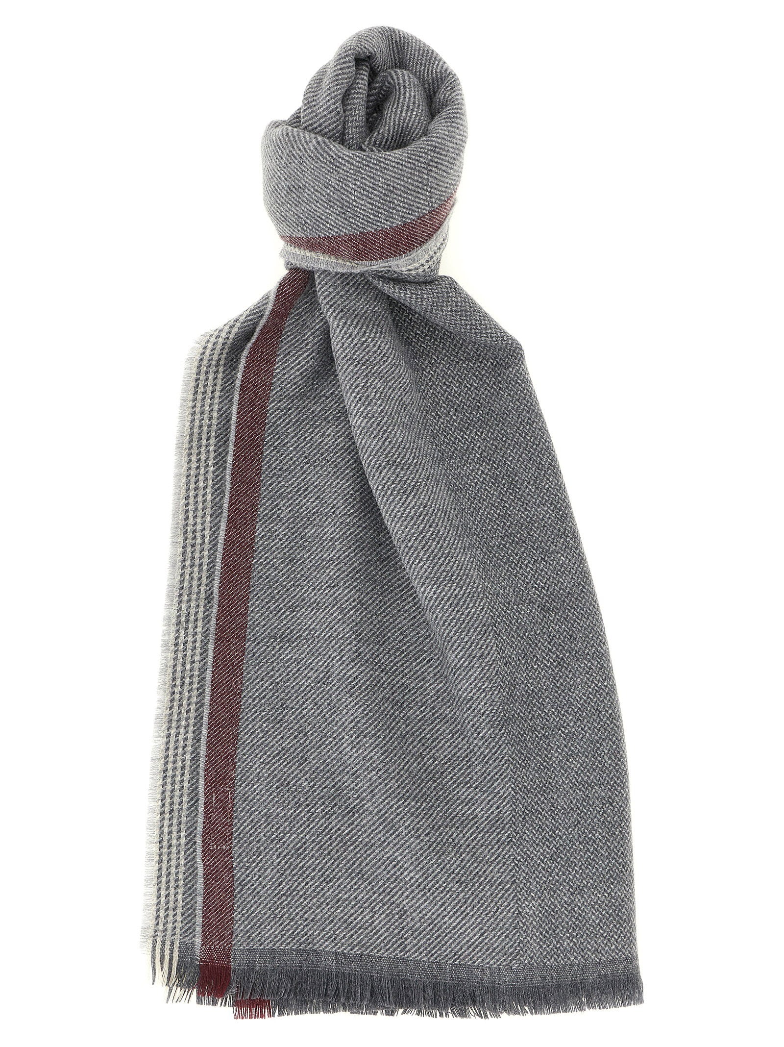 Brunello Cucinelli Brunello Cucinelli Diagonal Wool And Cashmere Scarf