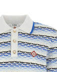 Casablanca Casablanca Tuck Stitch Long Sleeve Polo Shirt
