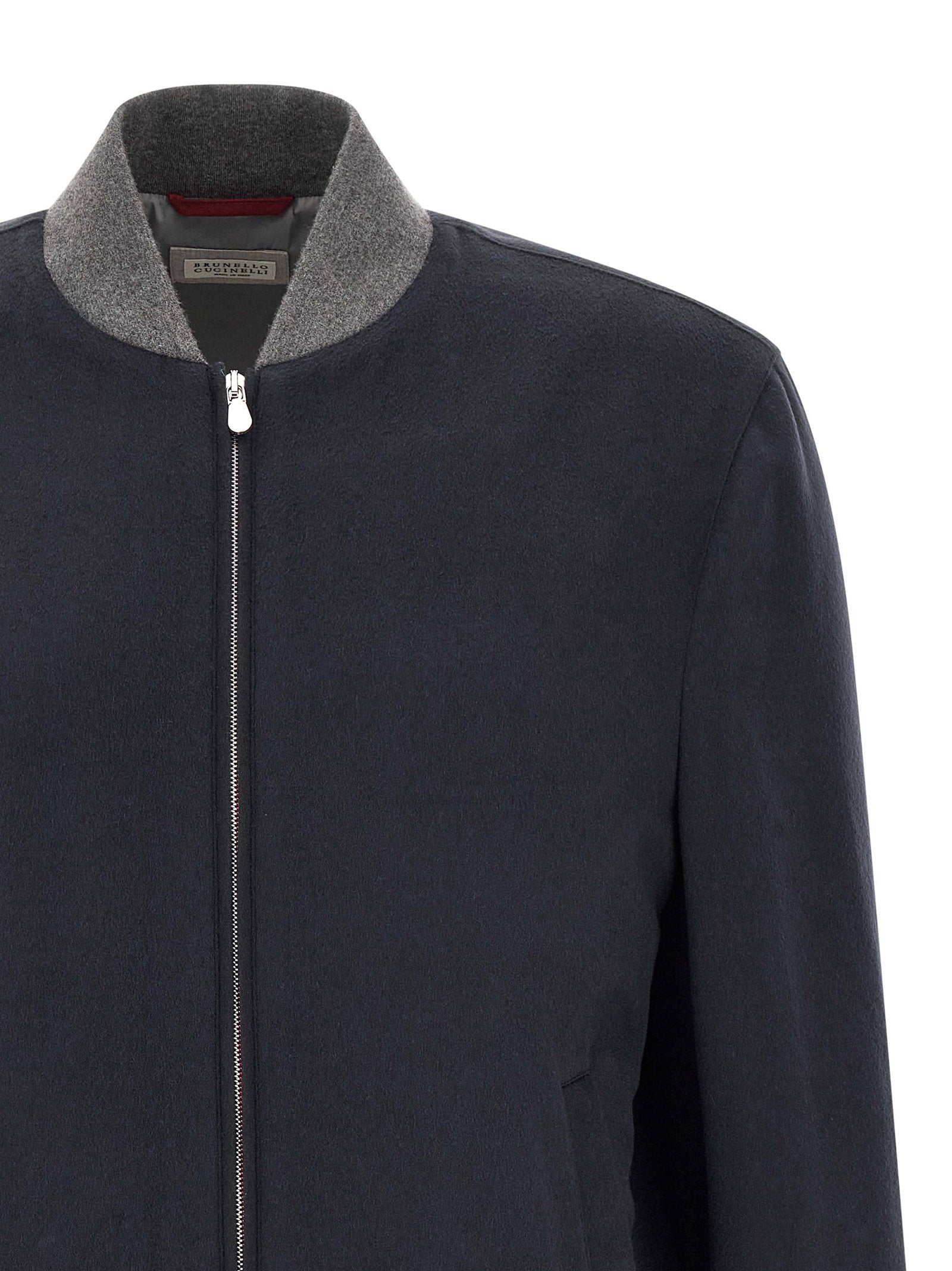 Brunello Cucinelli Brunello Cucinelli Light Flannel Bomber Jacket