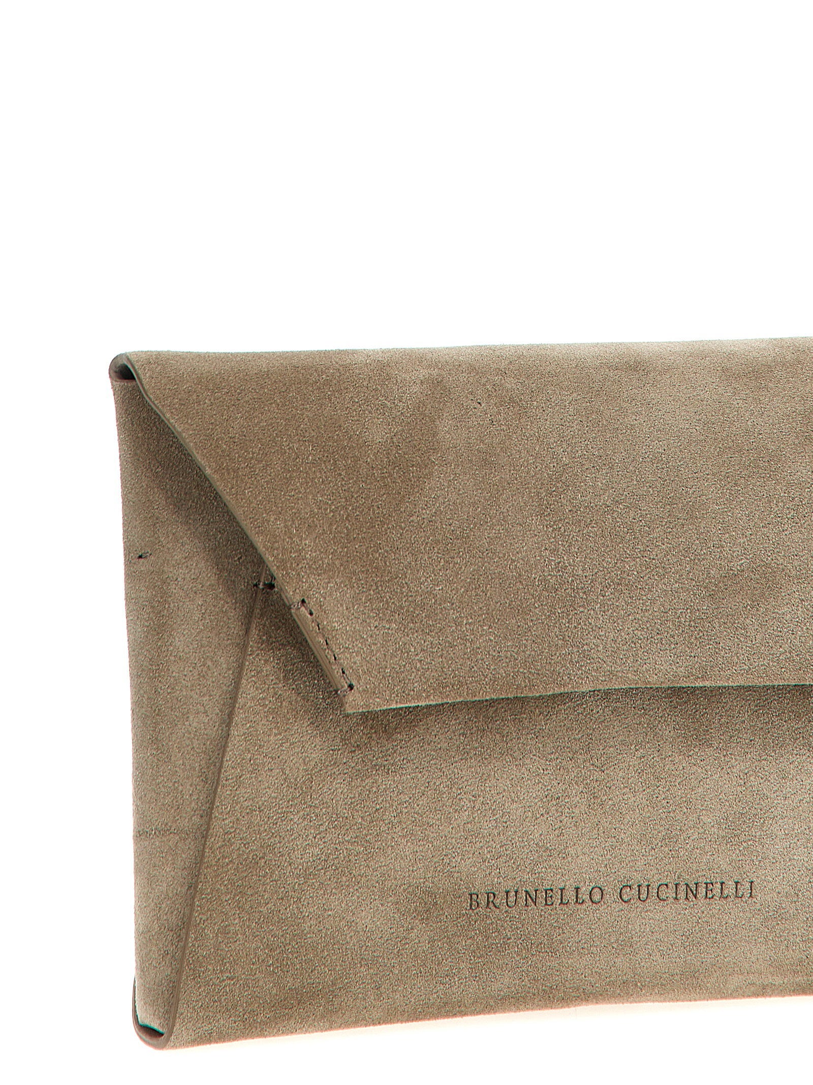 Brunello Cucinelli Brunello Cucinelli Monile Suede Clutch Bag