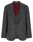 Brunello Cucinelli Brunello Cucinelli Blazer Flamed Canvas Blazer