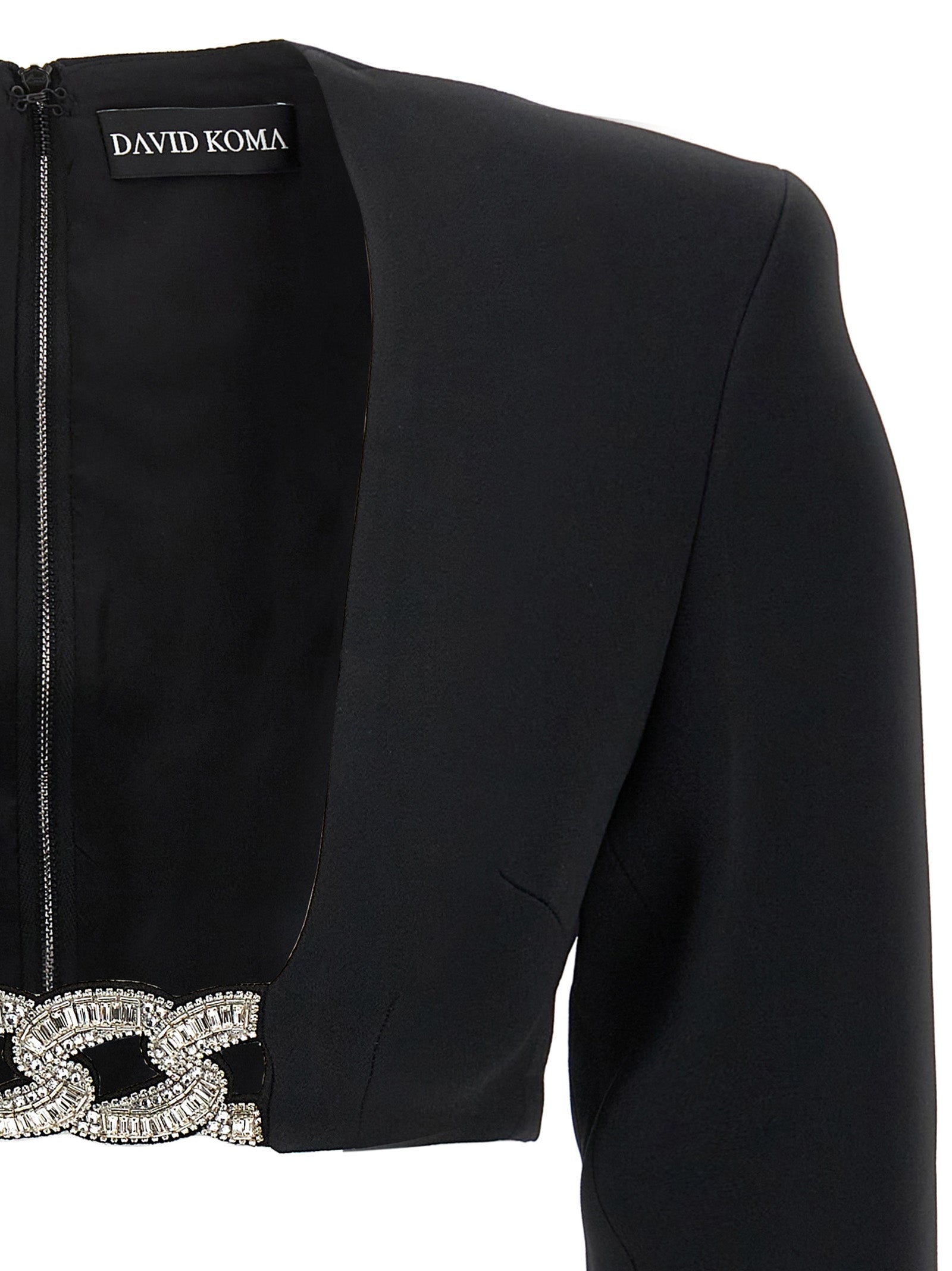 David Koma David Koma Top 3d Crystsal Chain And Square Neck