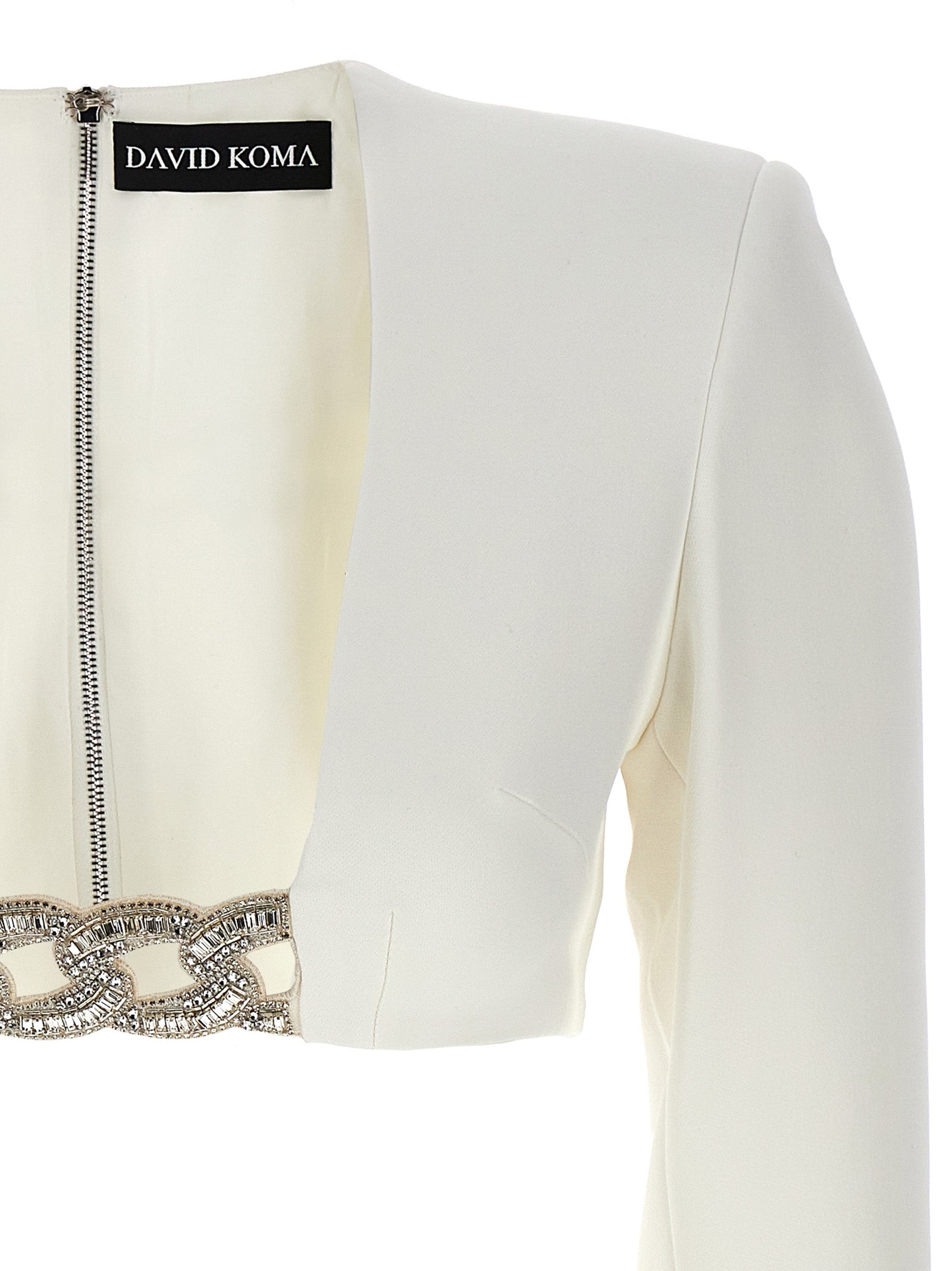 David Koma David Koma Top 3d Crystsal Chain And Square Neck