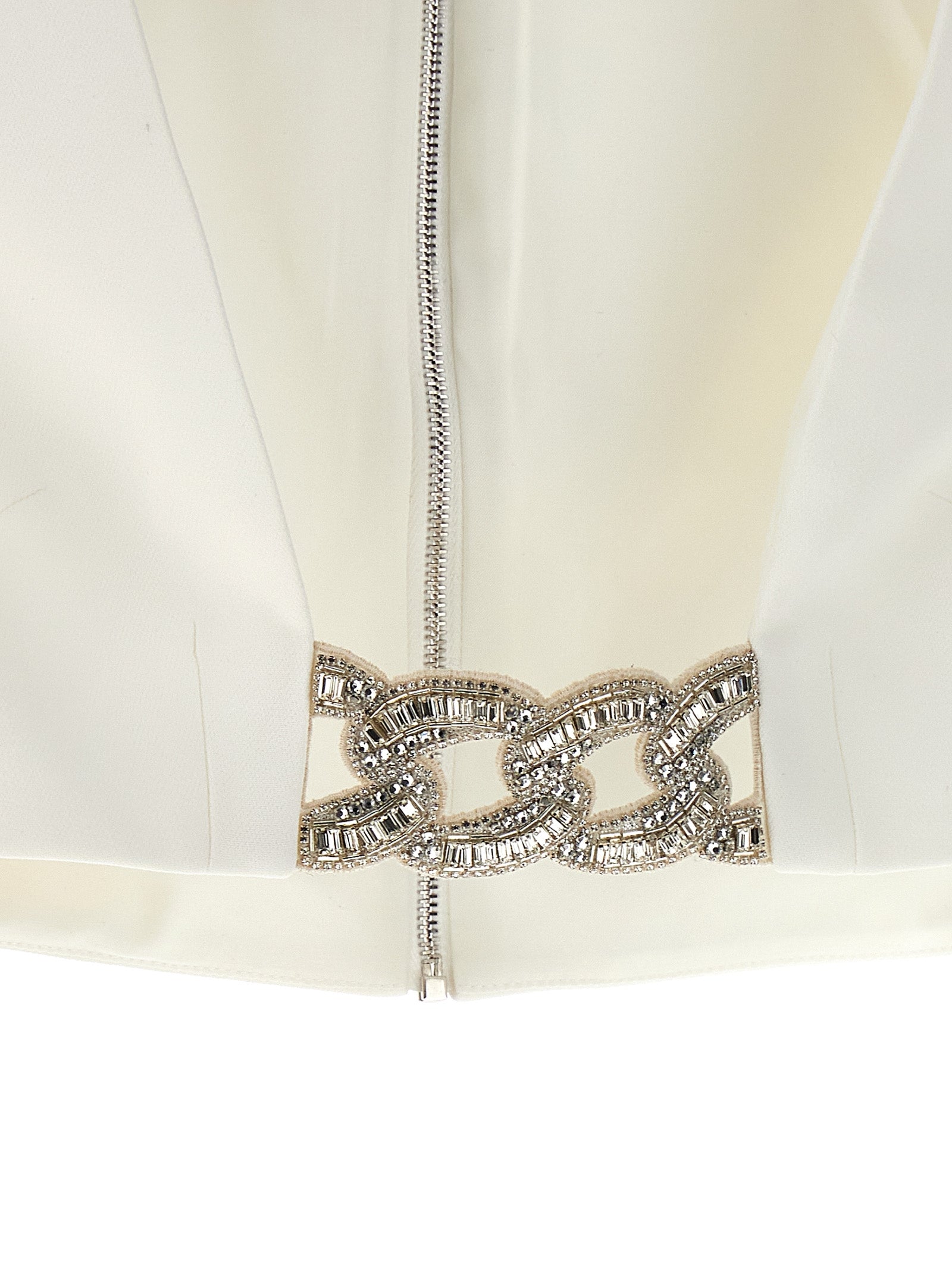 David Koma David Koma Top 3d Crystsal Chain And Square Neck