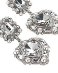 Self-Portrait Self-Portrait Crystal Pearl Tiered Heart Earrings