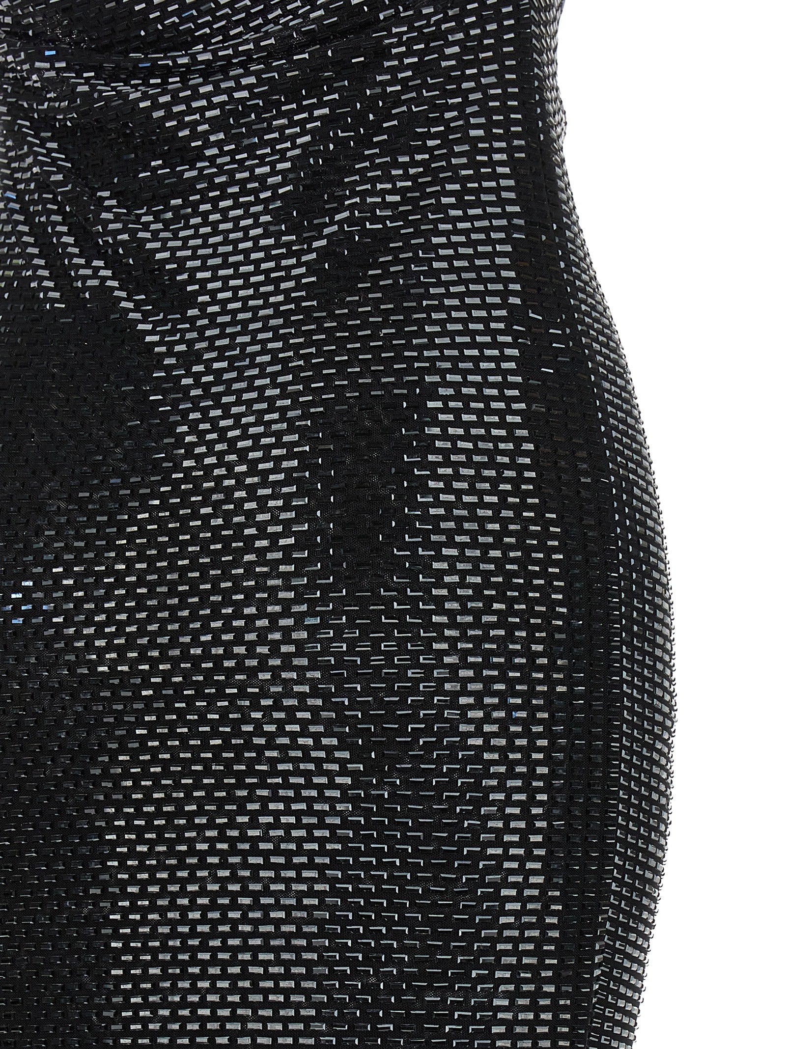 Self-Portrait Self-Portrait Black Rhinestone Draped Maxi Dress