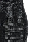 Self-Portrait Self-Portrait Black Rhinestone Draped Maxi Dress