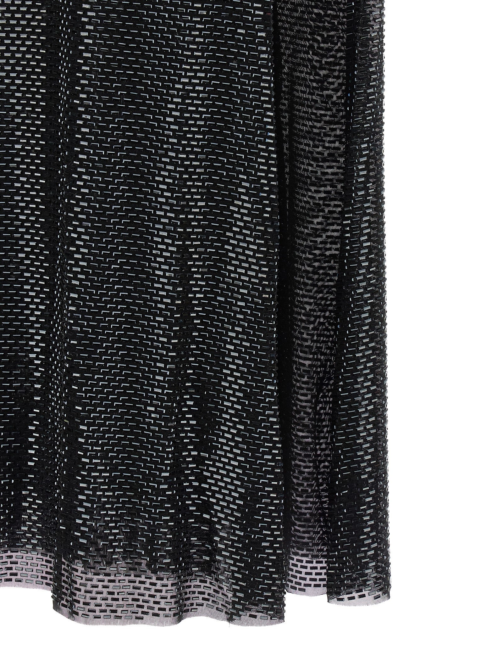 Self-Portrait Self-Portrait Black Rhinestone Draped Maxi Dress