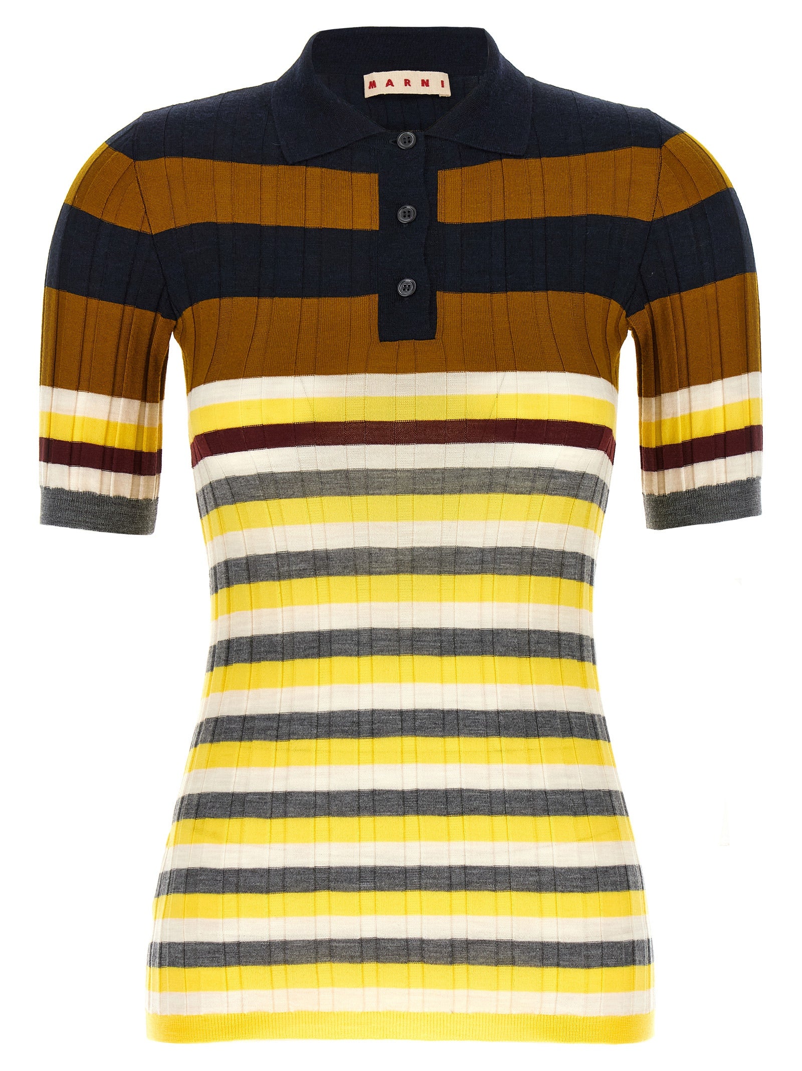 Marni Marni Ribbed Wool Polo Shirt