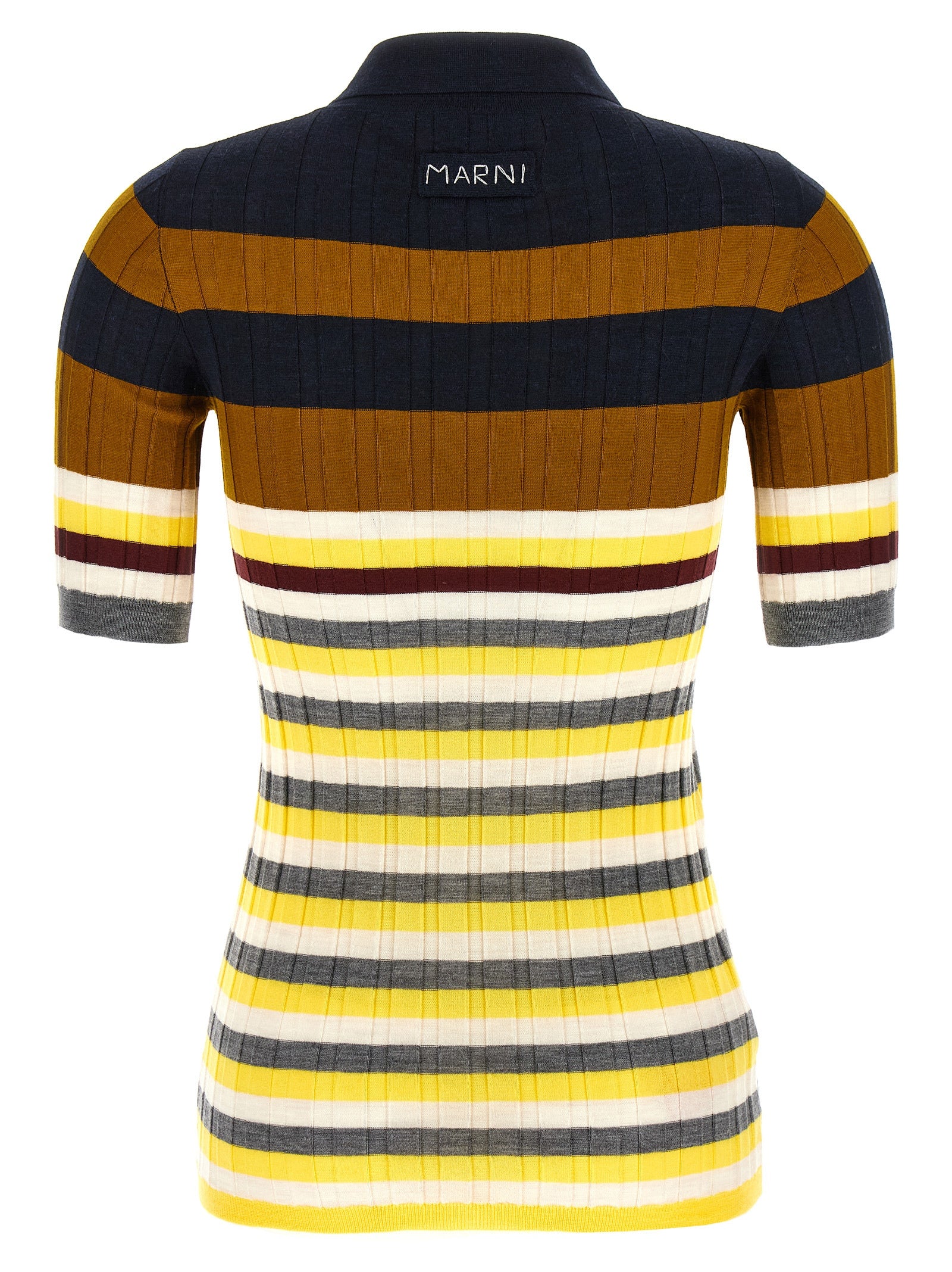 Marni Marni Ribbed Wool Polo Shirt