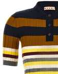 Marni Marni Ribbed Wool Polo Shirt