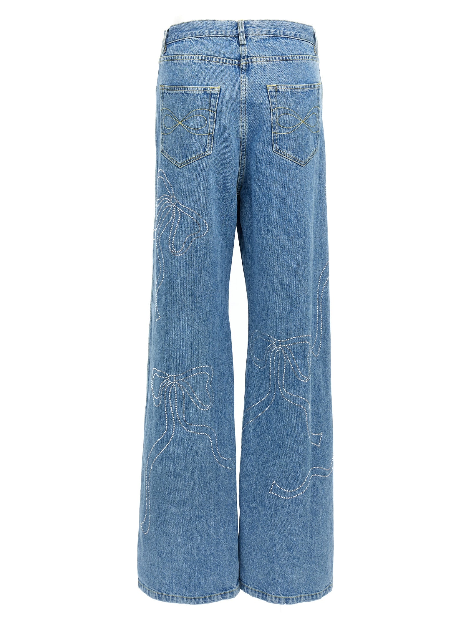 Mach &amp; Mach Mach &amp; Mach Crystal Ribbon Hot Fix Jeans