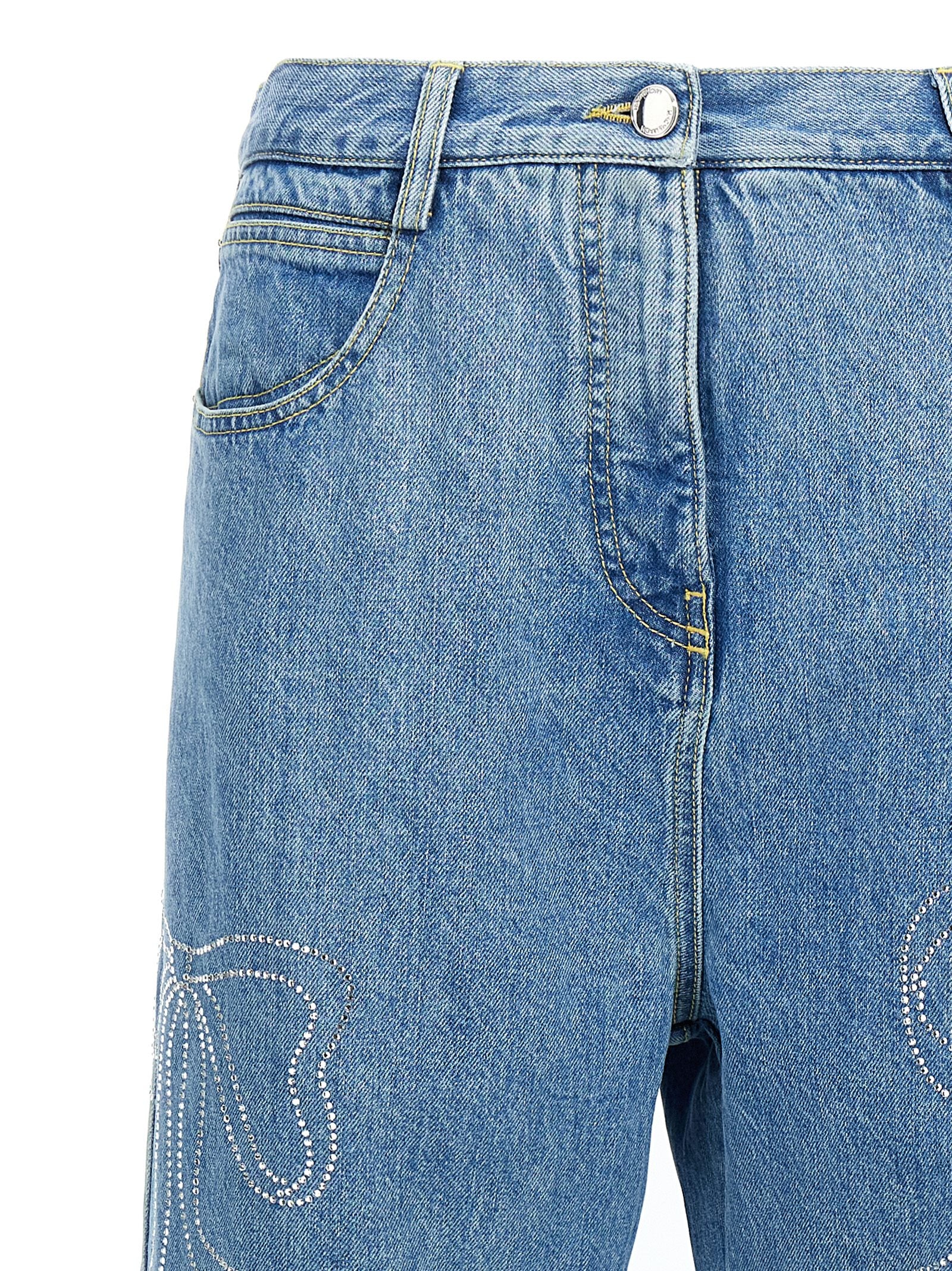 Mach &amp; Mach Mach &amp; Mach Crystal Ribbon Hot Fix Jeans