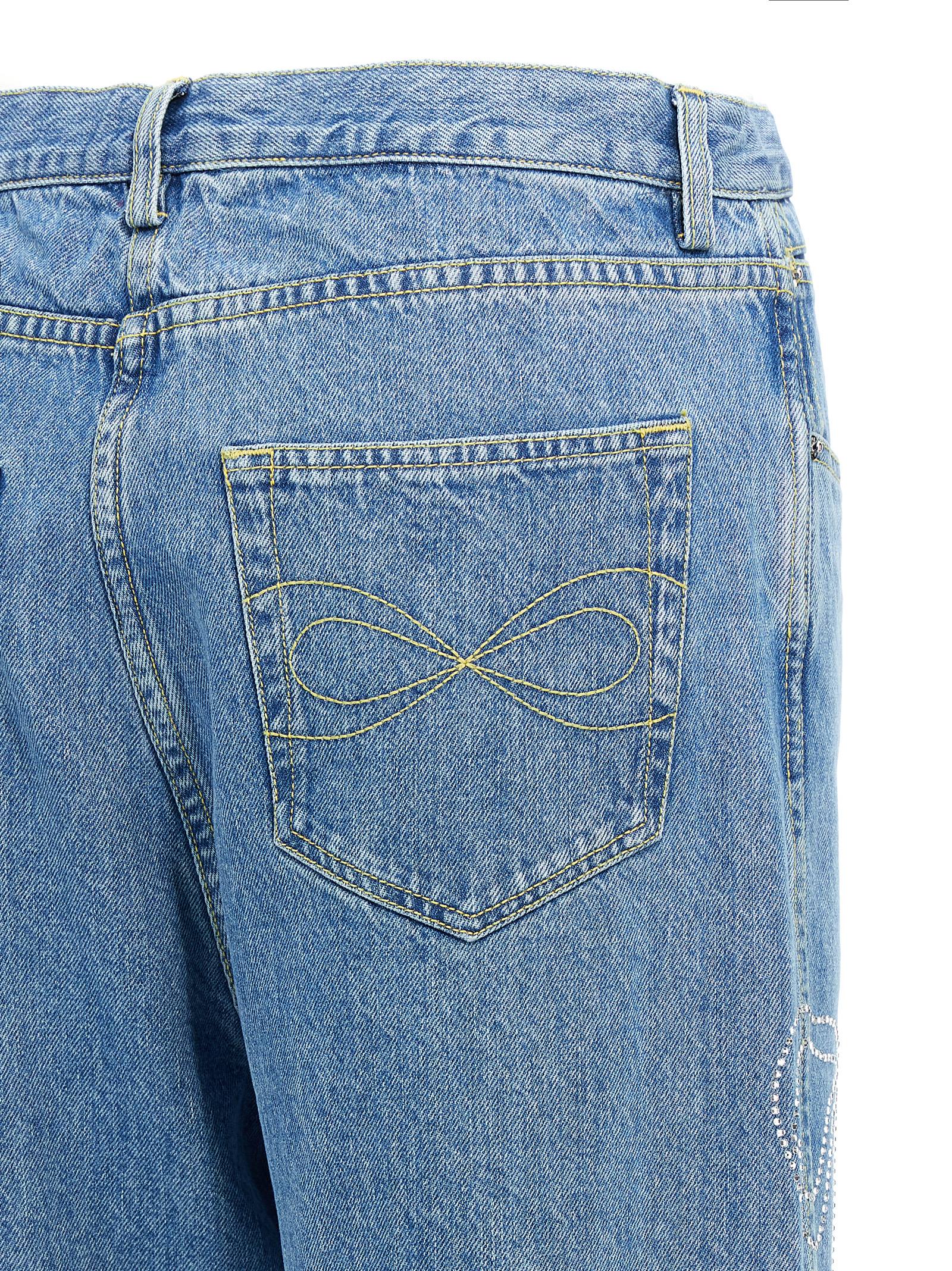 Mach &amp; Mach Mach &amp; Mach Crystal Ribbon Hot Fix Jeans
