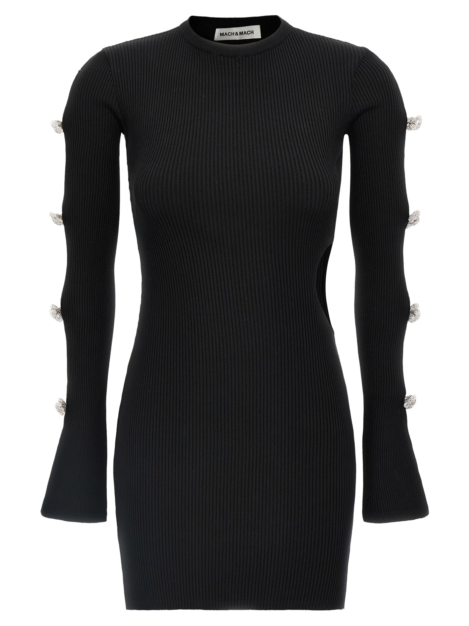 Mach &amp; Mach Mach &amp; Mach Cut-out Crystal Bow Dress