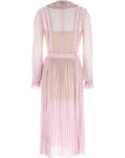 Self-Portrait Self-Portrait Pink Pleated Georgette Midi Dresses