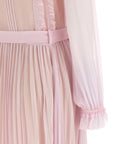 Self-Portrait Self-Portrait Pink Pleated Georgette Midi Dresses