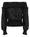 Self-Portrait Self-Portrait Black And Gold Chiffon Top