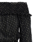 Self-Portrait Self-Portrait Black And Gold Chiffon Top