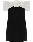 Self-Portrait Self-Portrait Black Crêpe Flower Mini Dress