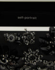 Self-Portrait Self-Portrait Black Satin Floral Crystal Clutch