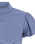Self-Portrait Self-Portrait Blue Cotton Tie Side Top