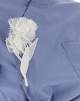 Self-Portrait Self-Portrait Blue Cotton Tie Side Top