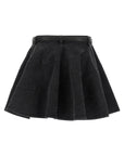 Self-Portrait Self-Portrait Self Portrait Black Flared Denim Mini Skirt