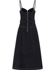 Self-Portrait Self-Portrait Indigo Denim Flared Midi Dress