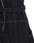 Self-Portrait Self-Portrait Indigo Denim Flared Midi Dress