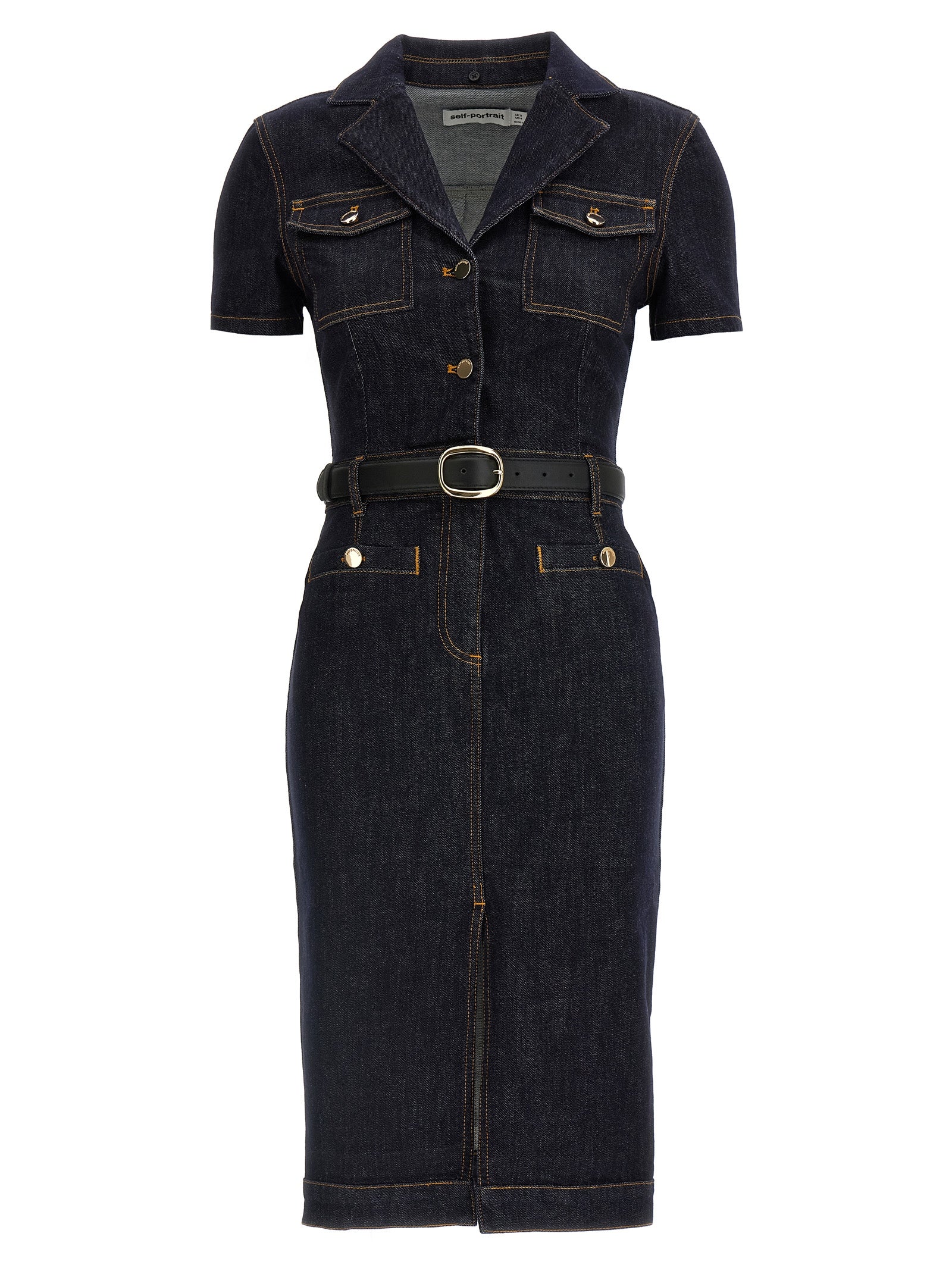 Self-Portrait Self-Portrait Indigo Denim Midi Dress