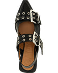 Ganni Ganni Black Feminine Buckle Slingback