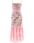 Self-Portrait Self-Portrait Pink Crochet Lace Midi Dress