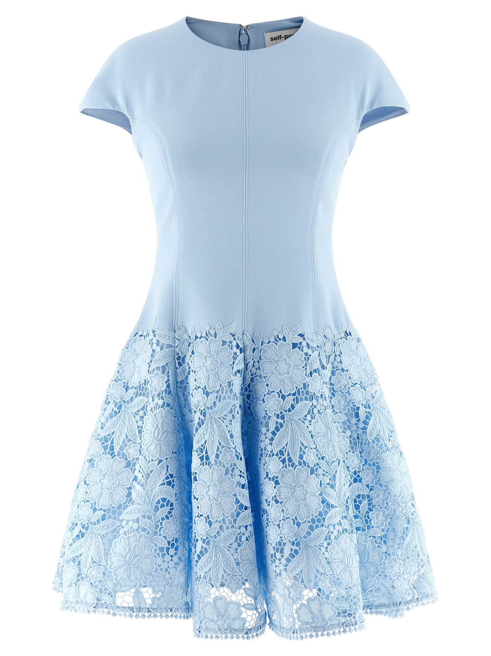 Self-Portrait Self-Portrait Blue Crepe Lace Dress
