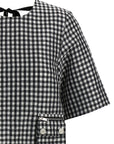 Ganni Ganni Crinkled Check Mini Dress
