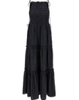 Ganni Ganni Black Smock Tie Dress