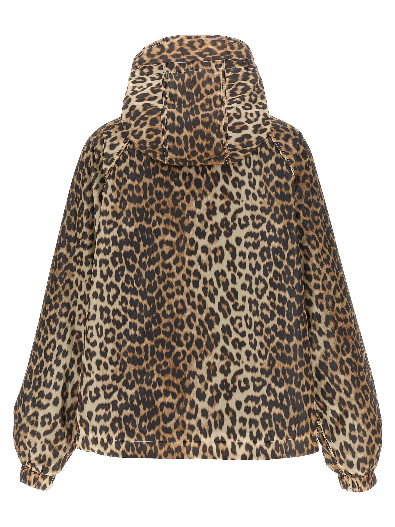 Ganni Ganni Leopard Print Nylon Windbreaker