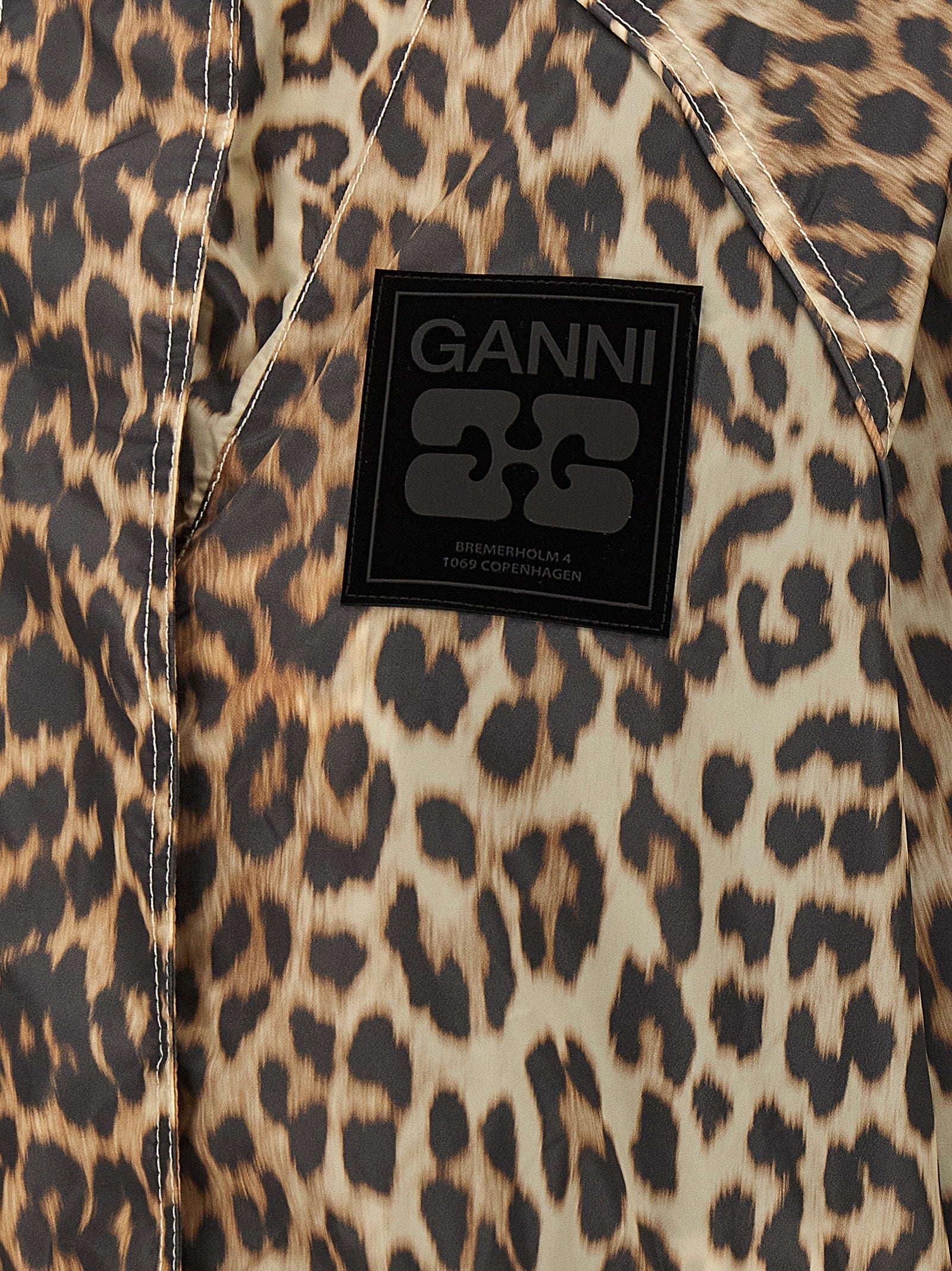 Ganni Ganni Leopard Print Nylon Windbreaker