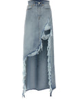 Vetements Vetements Destroyed Denim Maxi Skirt Skirt