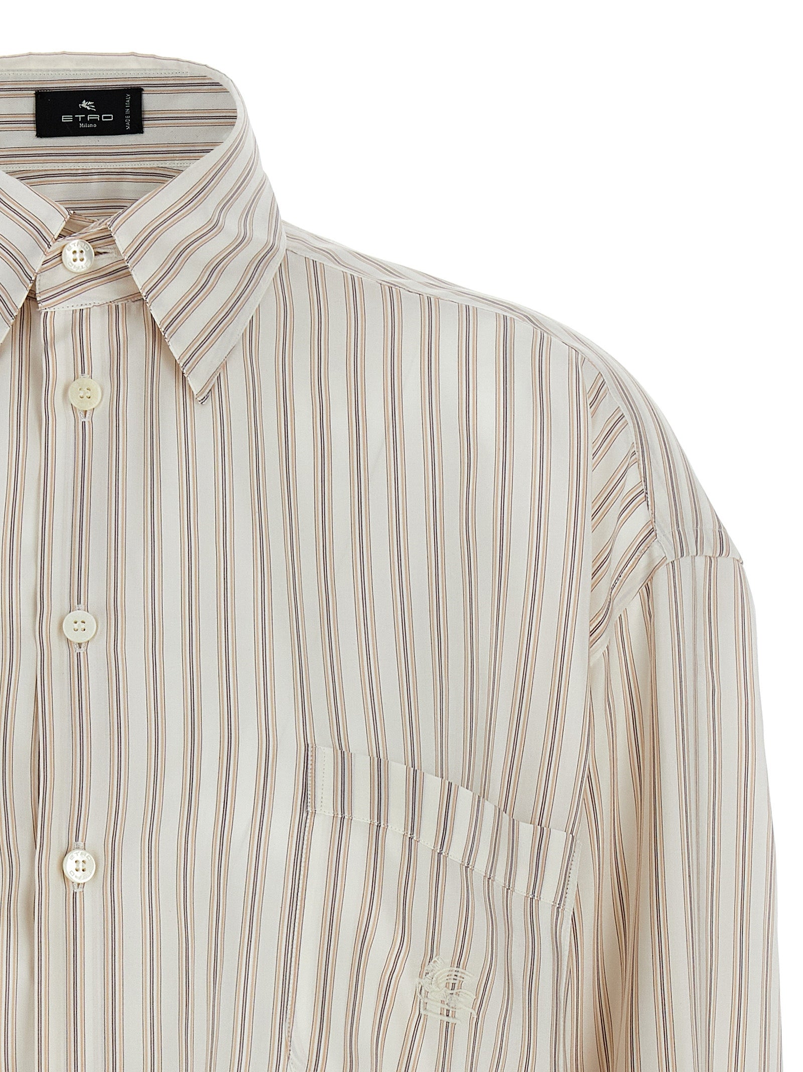 Etro Etro Logo Embroidery Striped Shirt