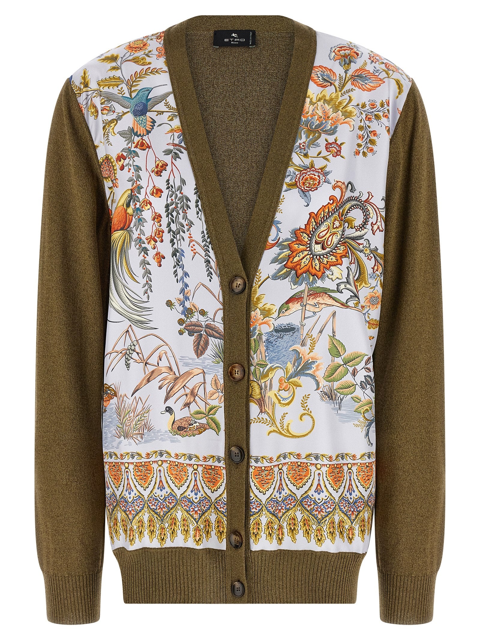 Etro Etro Paisley Silk Insert Cardigan