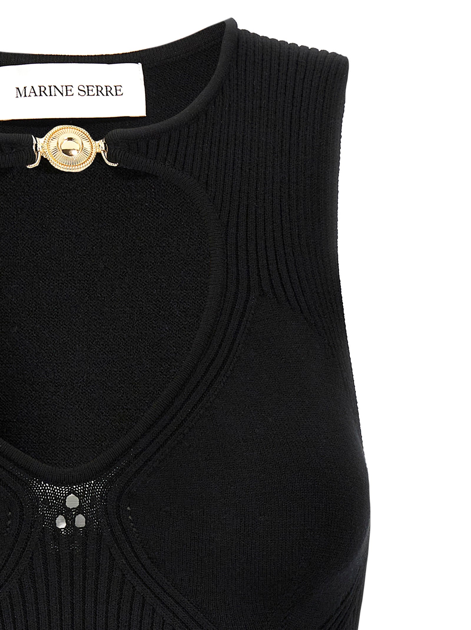 Marine Serre Marine Serre Moon Jewelry Knit Open Neck Top