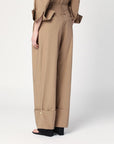 Darkpark DARKPARK Camel-coloured cuffed trousers